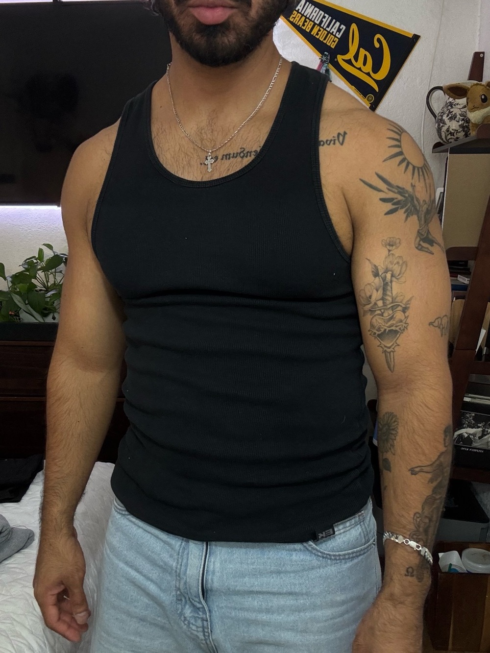 Black Ribbed Tank Top - EKKO VISION